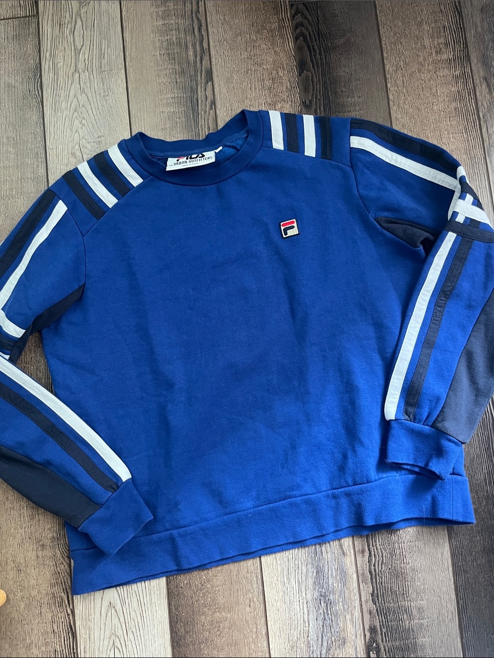 Fila x Urban Outfitters blue color block crewneck sweater women’s size large